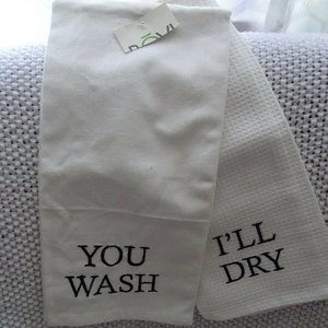 You Wash I'll Dry Pair Cotton Tea Towel By Bovi Home
